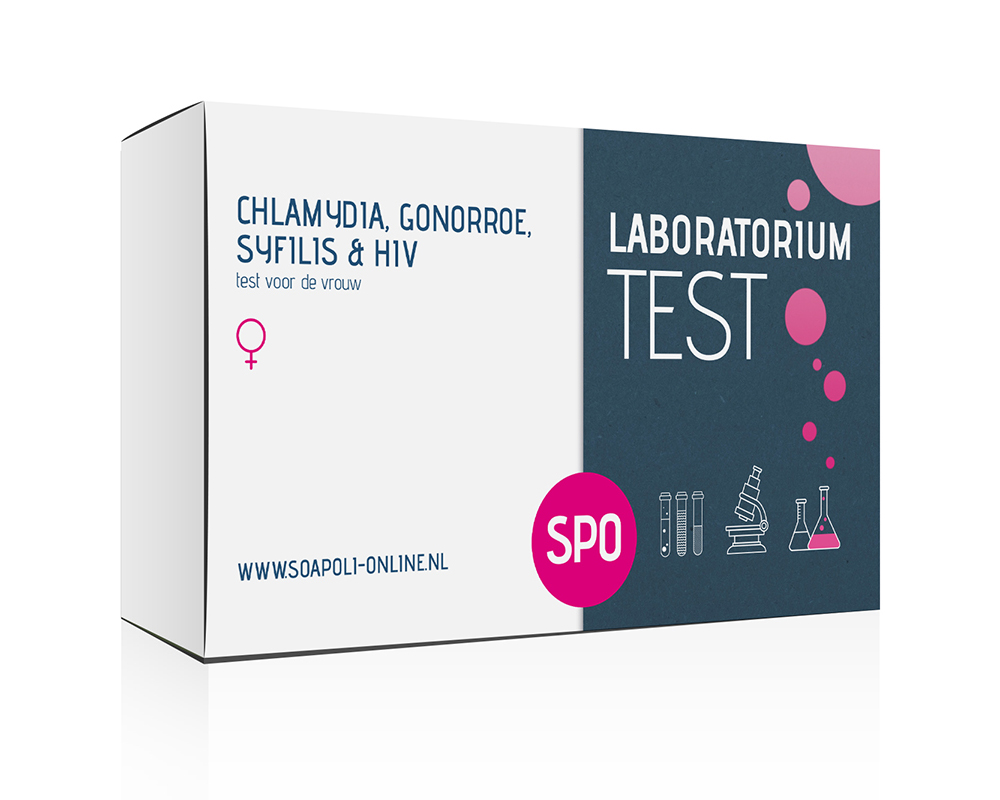 Combinatie testpakket voor de vrouw op chlamydia, gonorroe, syfilis en HIV